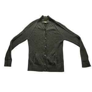 Ruff Hewn Knit Cardigan Sweater Olive Green Button Front Men’s Medium